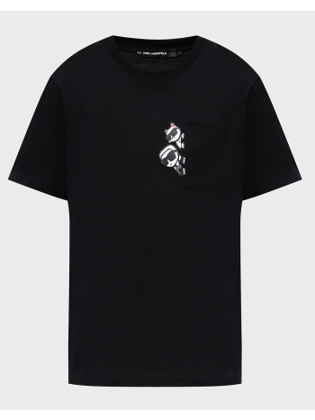 karl lagerfeld ikon peek a boo pocket t-shirt b2w17081-999 σε προσφορά