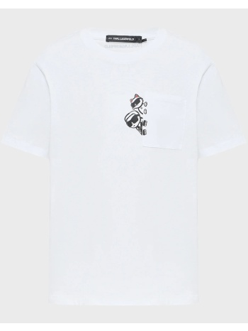 karl lagerfeld ikon peek a boo pocket t-shirt b2w17081-100 σε προσφορά