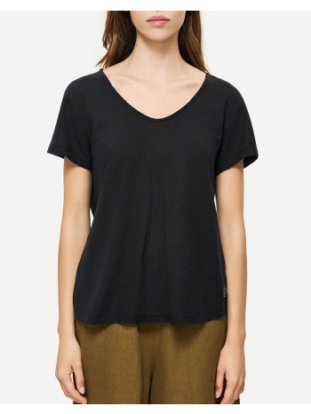 dirty laundry v-neck linen blend t-shirt dlwt000152-black σε προσφορά