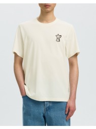 selected slhaspen emb ss o-neck tee 16097670-egretcoffee cream