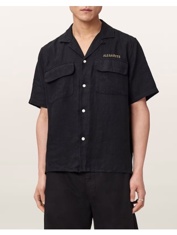 all saints dunloe ss shirt m115se-jet black black σε προσφορά