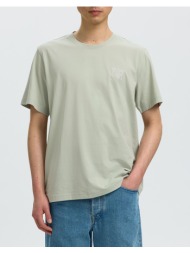 selected slhaspen emb ss o-neck tee 16097670-aqua graytable aqua
