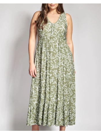 parabita φόρεμα boho εμπριμέ ελαστικό 012610600438-023 khaki σε προσφορά