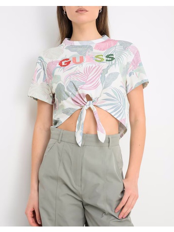 guess ss cn guess script crop tee μπλουζα γυναικειο σε προσφορά