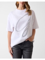 guess ss cn maxi g studs tee μπλουζα γυναικειο w6gi39k3478-g011 white