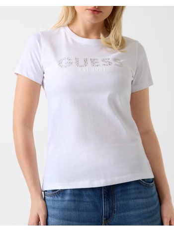 guess ss cn guess studs script tee μπλουζα γυναικειο σε προσφορά