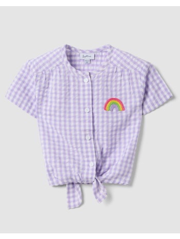 ovs yarn dyed check blouse 2617193-white/violet check lilac