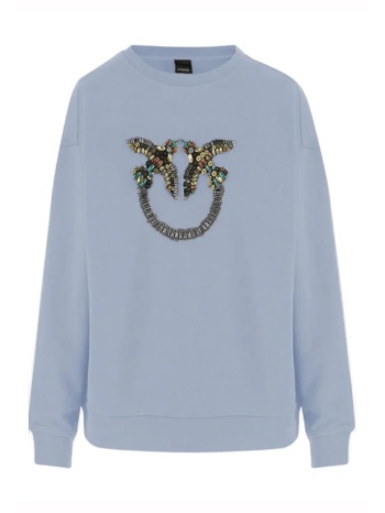 pinko nelly maglia felpa ricamo logo 100534a33g-e87 skyblue σε προσφορά