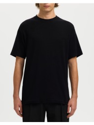 selected slmspencer rib ss o-neck tee noos 16093730-black black
