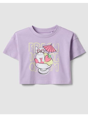 ovs t-shirt 4/5 col print 2654685-lavendula lilac