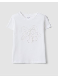 ovs t-shirt with embro 2603990-brilliant white white