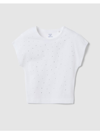 ovs t-shirt w/strass 2605693-brilliant white white