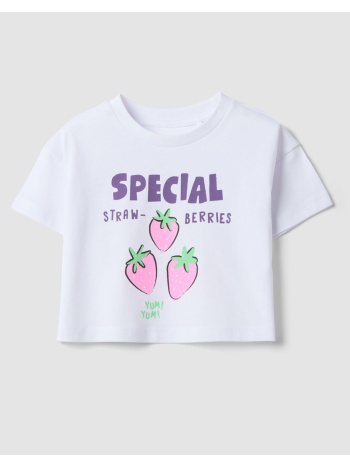 ovs t-shirt 4/5 col print 2654671-brilliant white white