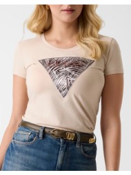 guess ss cn zebra triangle tee μπλουζα γυναικειο w6gi19k3042-g1m5 biege