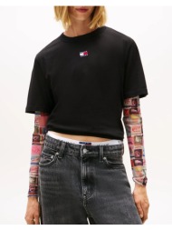 tommy jeans tjw bxy badge tee ext new dw0dw22202-bds black