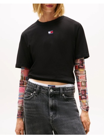 tommy jeans tjw bxy badge tee ext new dw0dw22202-bds black σε προσφορά