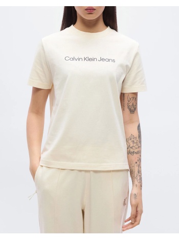 calvin klein jeans a- inst logo classic tee ss σε προσφορά