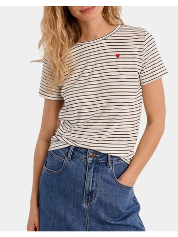 molly bracken ladies knitted tee la1930ee-offwhite/black σε προσφορά
