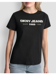 dkny dj6t1747 logo μπλουζακι κοντομανικο dkny dj6t1747-blw black