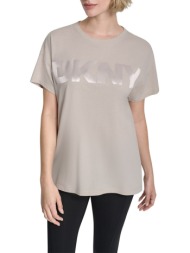 dkny dp6t1534 logo μπλουζακι κοντομανικο dkny dp6t1534-ota biege