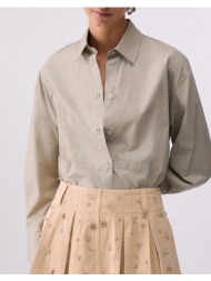 liu jo white_wa6c53_camicia ts m/l aluminum πουκαμισο γυναικειο wa6324t48531107-61107 biege