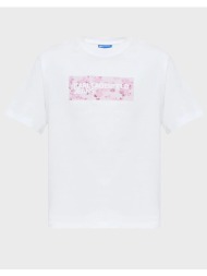 karl lagerfeld jeans klj reg floral logo tee b2w17071-100 white
