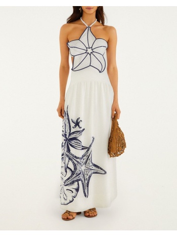 farm rio coast stars off-white maxi dress-coast stars σε προσφορά