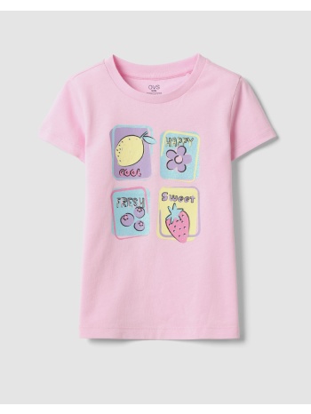 ovs t-shirt 4/5col+ glitter 2655100-nosegay pink