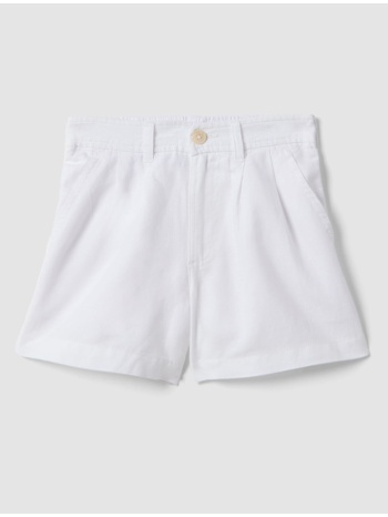 ovs linen short 2605461-brilliant white white