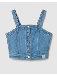 ovs denim top w/buttons 2612432-medium blue denimblue