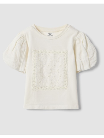 ovs t-shirt w/application 2603976-white alyssum mixed