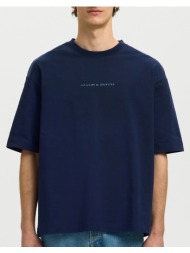 sel slhrelaxnorman license ss tee 16101616-ocean cavern darkblue
