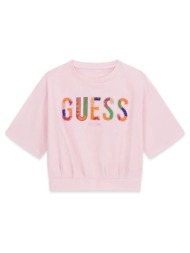guess oversize boxy ss t-shirt μπλουζα παιδικο girl j6gi16k6yw4-g67d lightpink