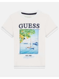 guess ss t-shirt μπλουζα παιδικο boy n6gi07k8hm4-g011 white
