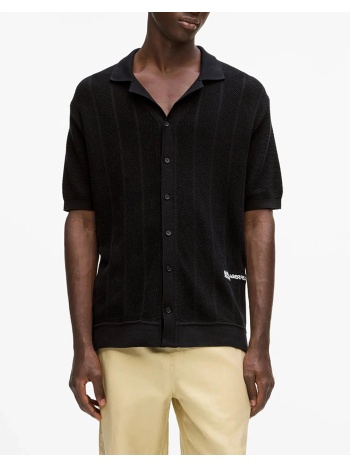 karl lagerfeld jeans klj knit polo b2m18028-999 black σε προσφορά