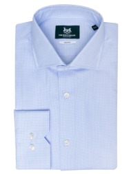 the bostonians πουκαμισο dobby custom fit semi-rex custom fit 3anp2458-light lightblue