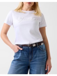 guess ss cn 3d guess script tee μπλουζα γυναικειο w6gi08k3023-g011 white