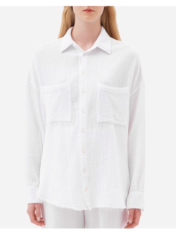 dirty laundry relaxed shirt with raw edges dlws000024-white σε προσφορά