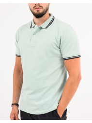 the bostonians μπλουζα polo pique twin tipped regular 3ps1271-pastille mintgreen