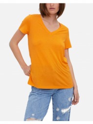 vero moda vmspicy ss v-neck top jrs 10260455-oriole orange
