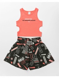 sprint set junior girl with shorts 231-4036-s450 coral