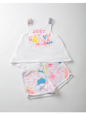 sprint set baby girl with shorts 231-2023-s100 white σε προσφορά