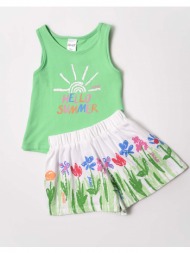 sprint set baby girl with shorts 231-2038-s526 green