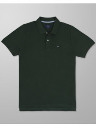 oxford company polo km 100% βαμβακι μπλουζα p412-pr00.09-09 darkgreen