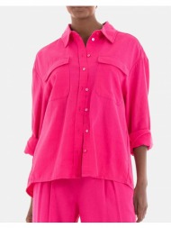 only onlcaro l/s ovs linen bl shirt cc pnt 15278795-pink yarrow fuchsia