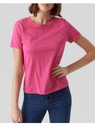 vero moda vmpaula s/s t-shirt noos 10243889-pink yarrow pink