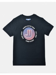 jack&jones jcoarc logo tee ss crew neck jnr 12230888-navy blazer darkblue