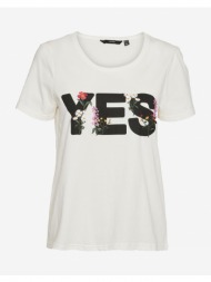 vero moda t-shirt 10289463-snow white/text yes black