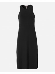 funky buddha maxi φόρεμα με σκίσιμο στο πλάι fbl005-101-13-black black