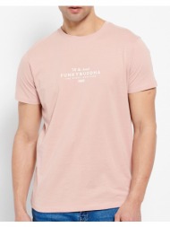 funky buddha t-shirt με funky buddha τύπωμα στο στήθος fbm007-330-04-dk pink